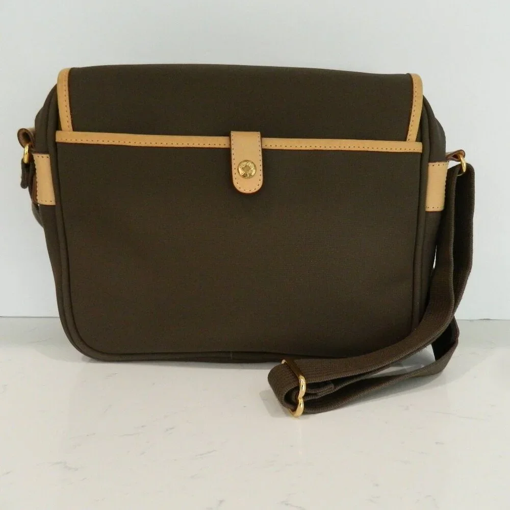 Lancel Paris Depuis 1876 Unisex Laptop/Messenger Bag, Nylon Body Leather Trim